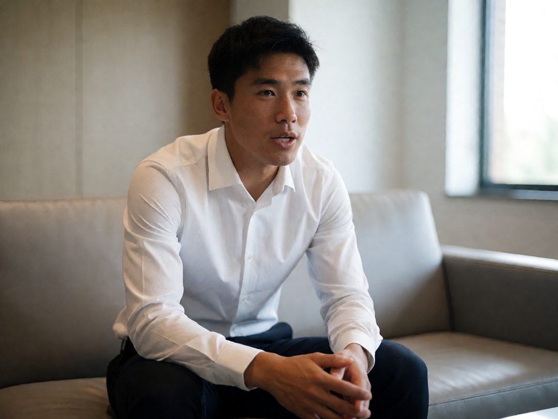 足球明星球员接受媒体采访分享赛季心得的画面